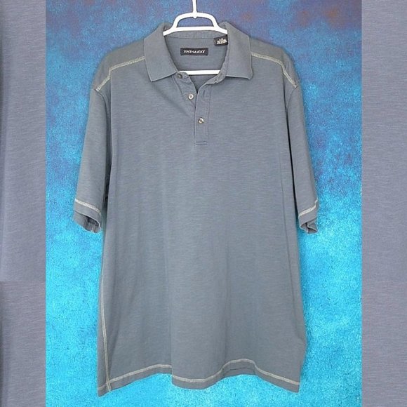 Hathaway Men's Blue Polo Golf Shirt Size Large - Picture 2 of 6